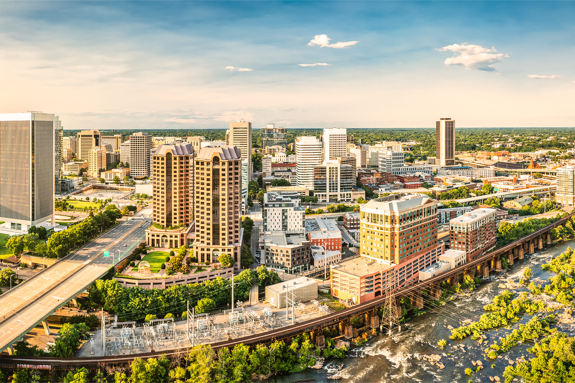 Aerial panorama of Richmond, Virginia